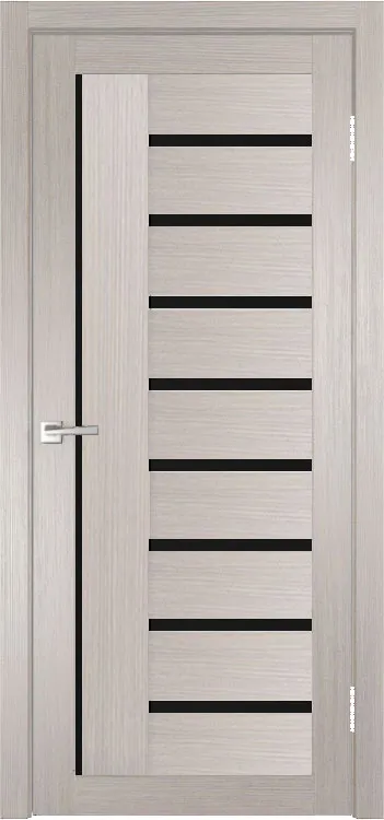 Фото Межкомнатная дверь Легенда Y-5 тон Белая лиственница Остекление Лакобель черное