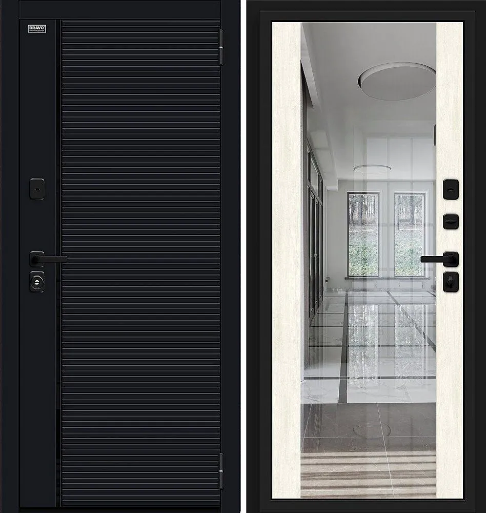 Фото Дверь Браво Лайнер-3 Total Black/Nordic Oak DIS006766