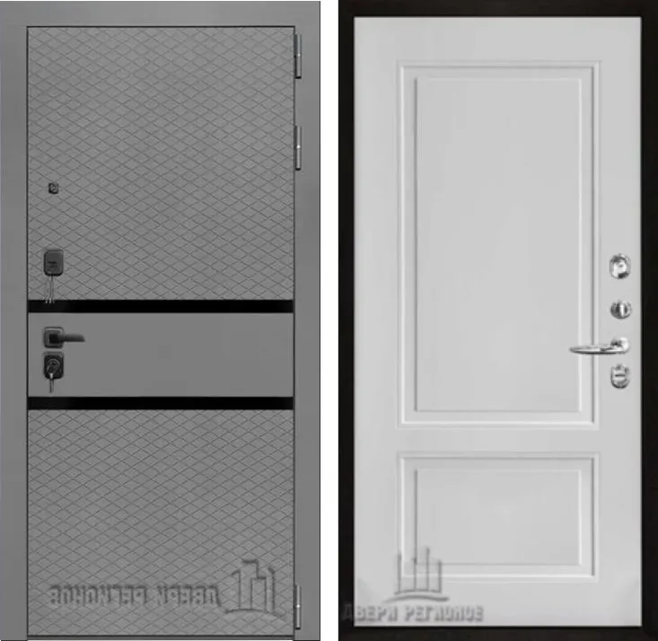 Дверь Дверь ПРЕЗИДЕНТ ТРЕНД 2 СИЛК ТИТАН + ЧЁРНЫЙ ПЛАСТИК DIS006974