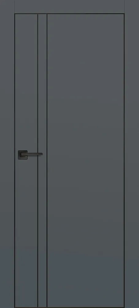 Межкомнатная дверь PX-20  черная кромка с 4-х ст. Графит матовый